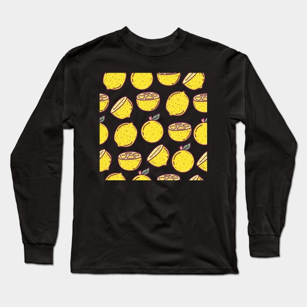 Fresh Lemons Long Sleeve T-Shirt by edwardecho